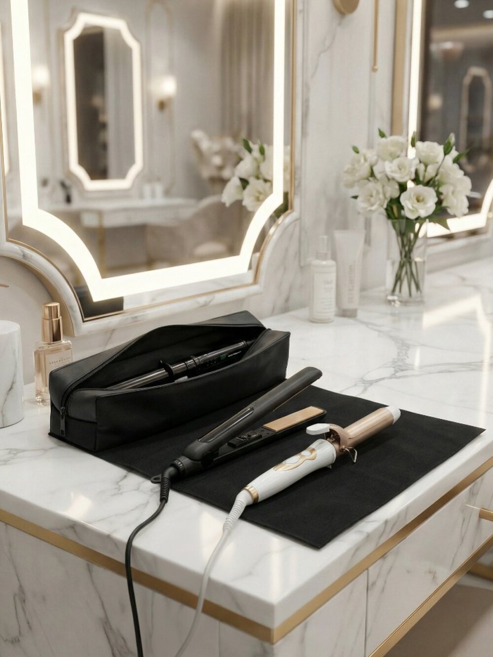 Storage case for curling irons and hair straighteners